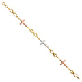 14K Yellow Gold Assorted Fancy Bracelet - AB685