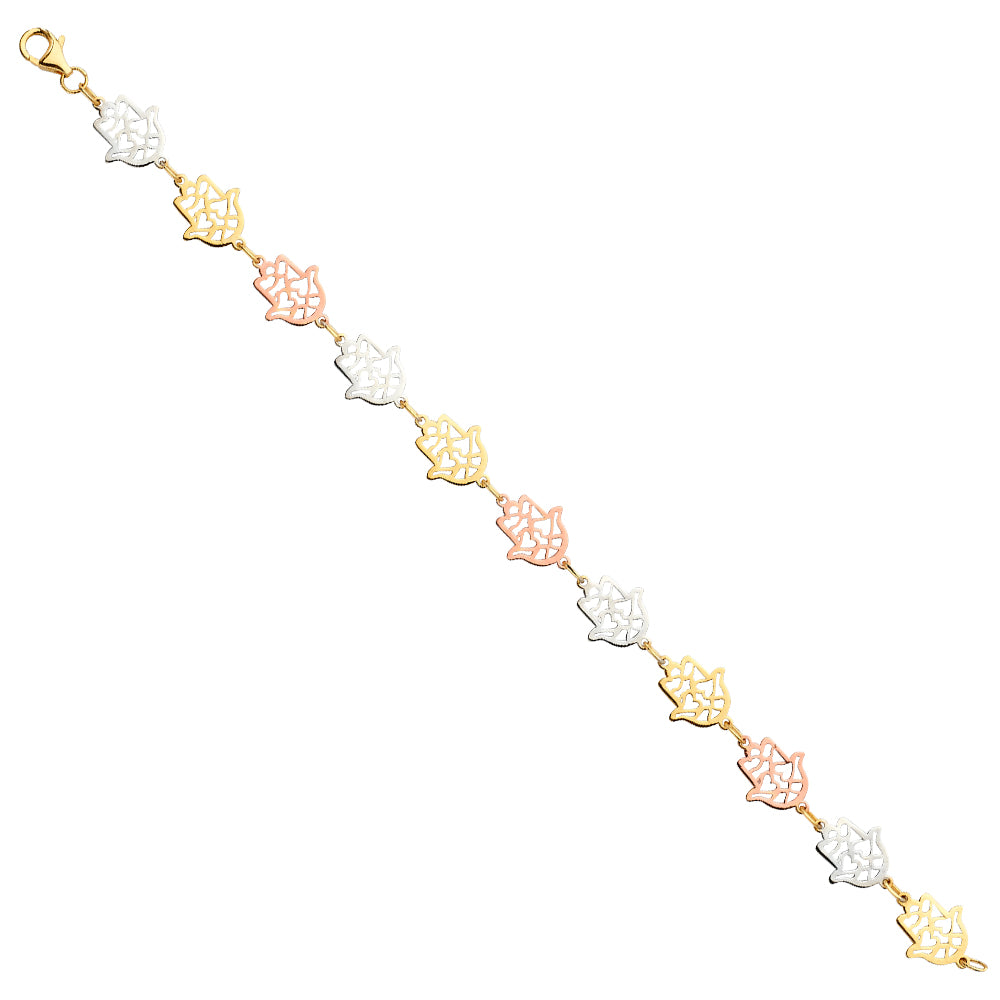 14K Yellow Gold Assorted Fancy Bracelet - AB686