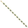 14K Yellow Gold Light Link ID & Evil Eye Bracelet - AB687