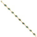 14K Yellow Gold Light Link ID & Evil Eye Bracelet - AB689