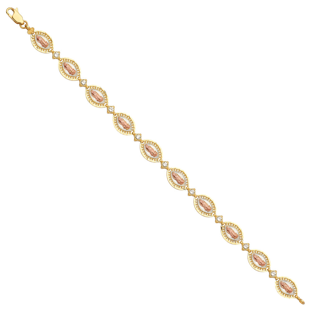 14K Yellow Gold Religious Bracelet - AB693