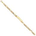 14K Yellow Gold Light Link ID & Evil Eye Bracelet - AB695
