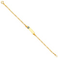 14K Yellow Gold Light Link ID & Evil Eye Bracelet - AB696