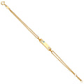 14K Yellow Gold Light Link ID & Evil Eye Bracelet - AB697