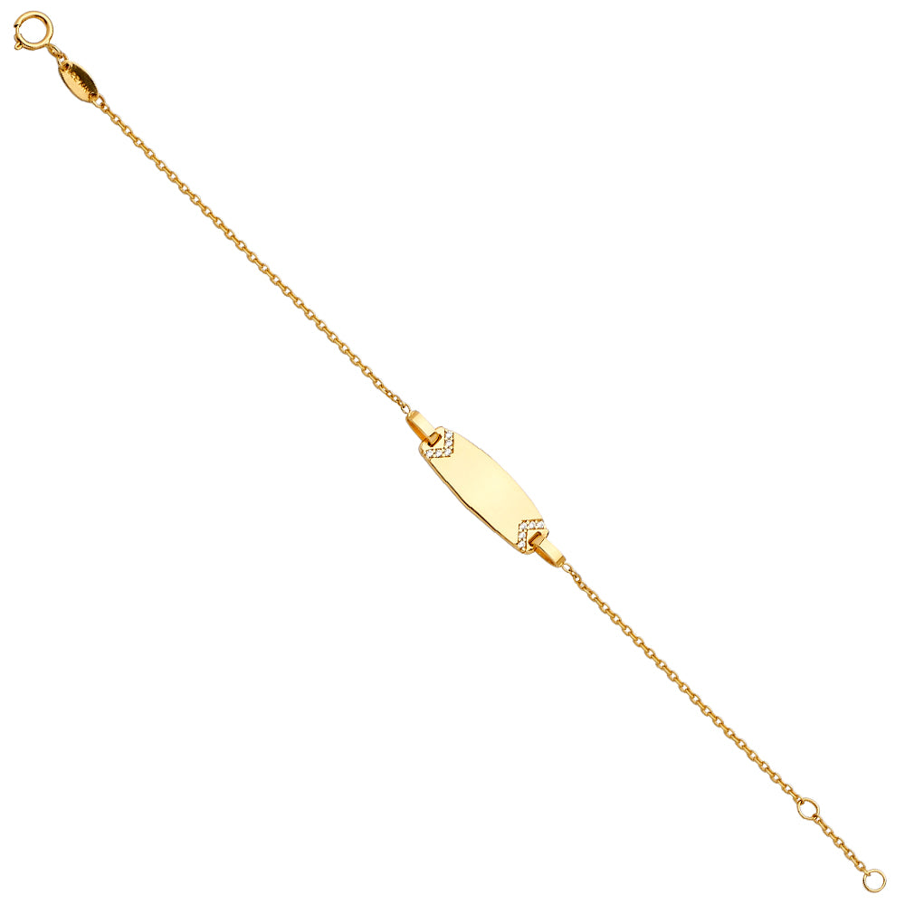 14K Yellow Gold Baby ID Bracelet - AB698