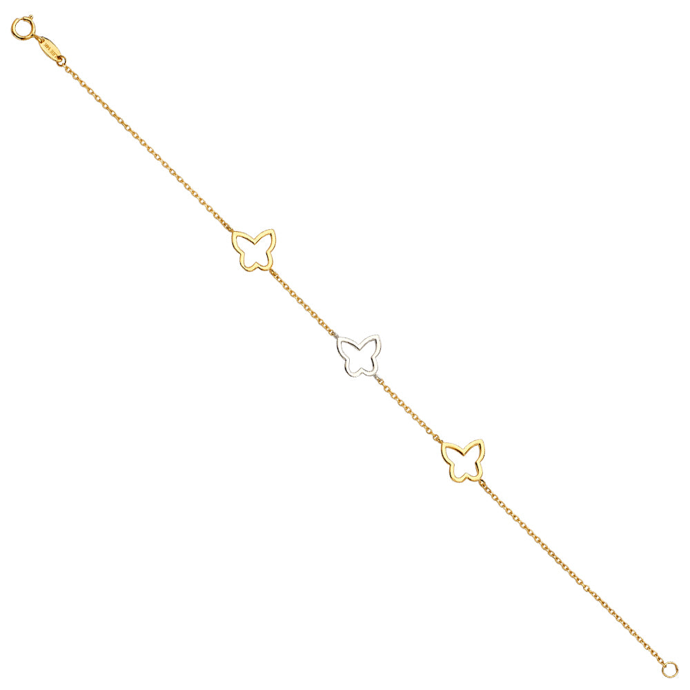 14K Yellow Gold Assorted Fancy Bracelet - AB700