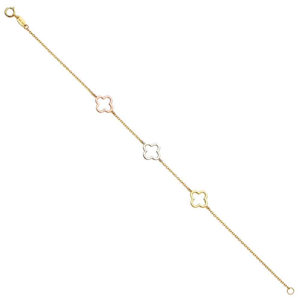 14K Yellow Gold Assorted Fancy Bracelet - AB701