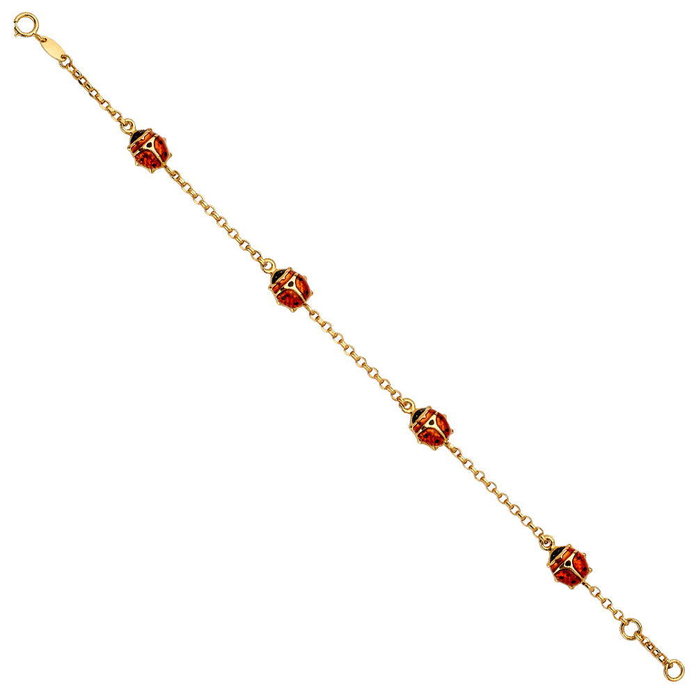 14K Yellow Gold Assorted Fancy Bracelet - AB705