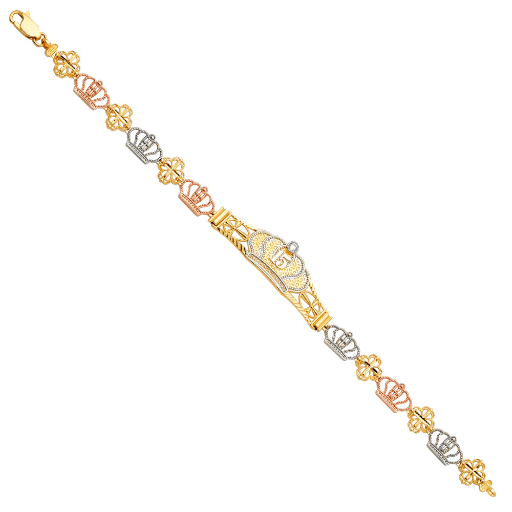 14K Yellow Gold 15 Años & Lucky Bracelet - AB707