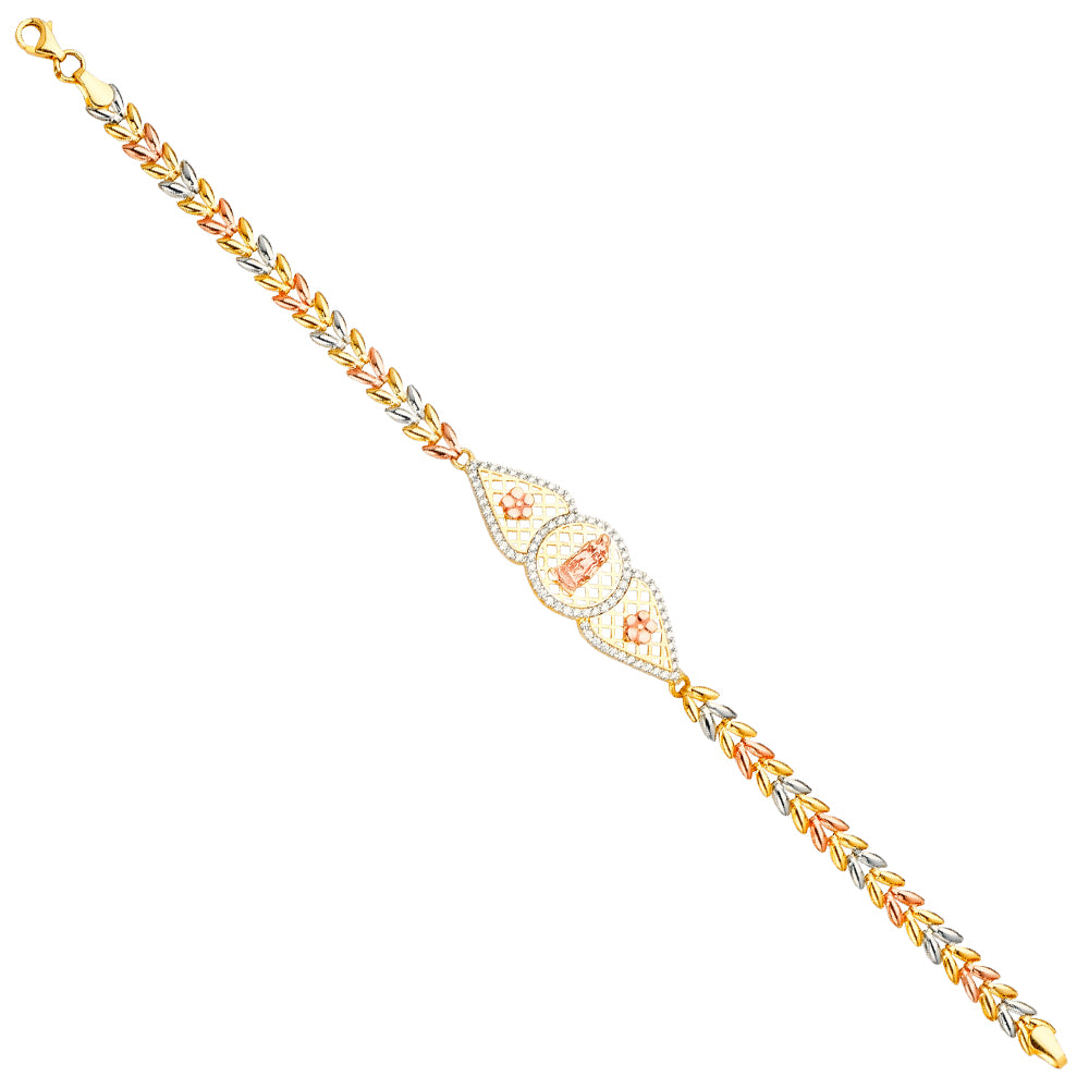 14K Yellow Gold Religious Bracelet - AB717