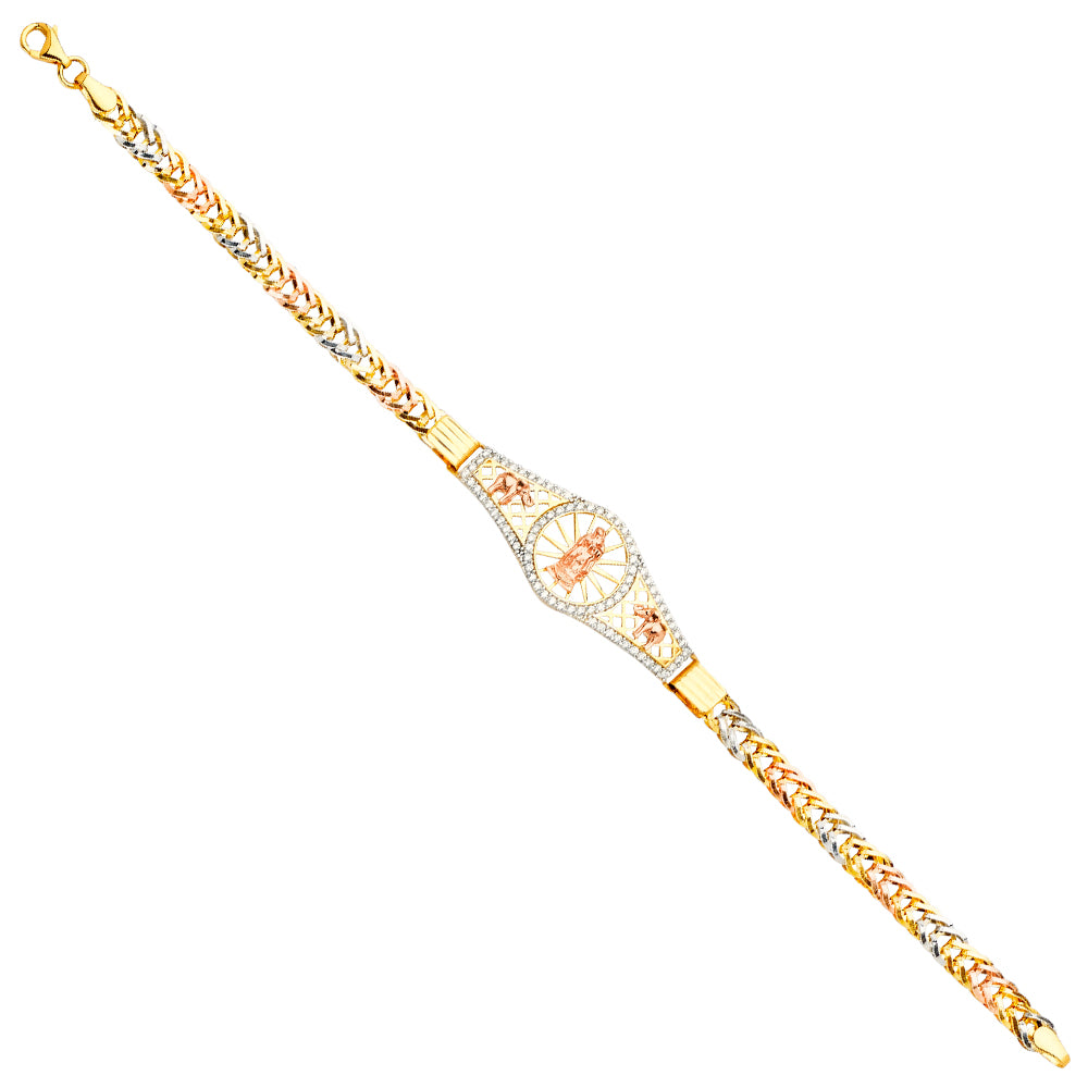14K Yellow Gold Religious Bracelet - AB718