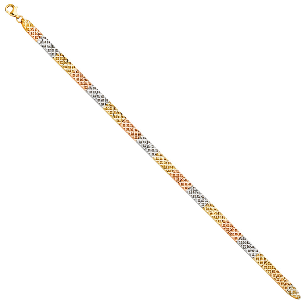 14K Yellow Gold Assorted Fancy Bracelet - AB750