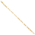 14K Yellow Gold Hollow Necklace & Bracelet - AB765