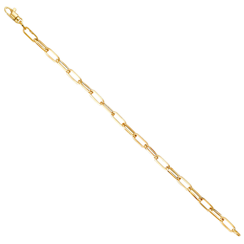 14K Yellow Gold Hollow Necklace & Bracelet - AB765