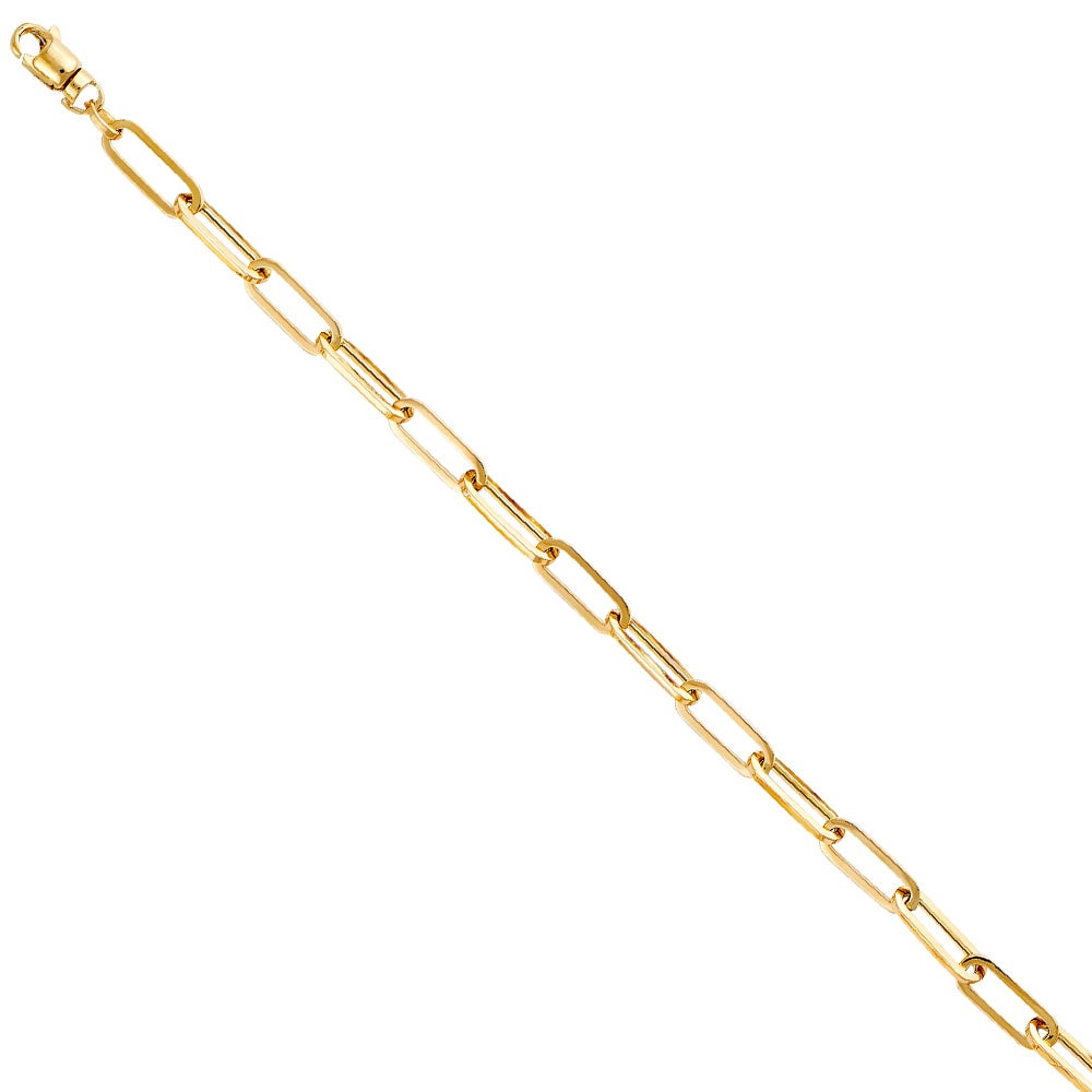 14K Yellow Gold Hollow Necklace & Bracelet - AB766