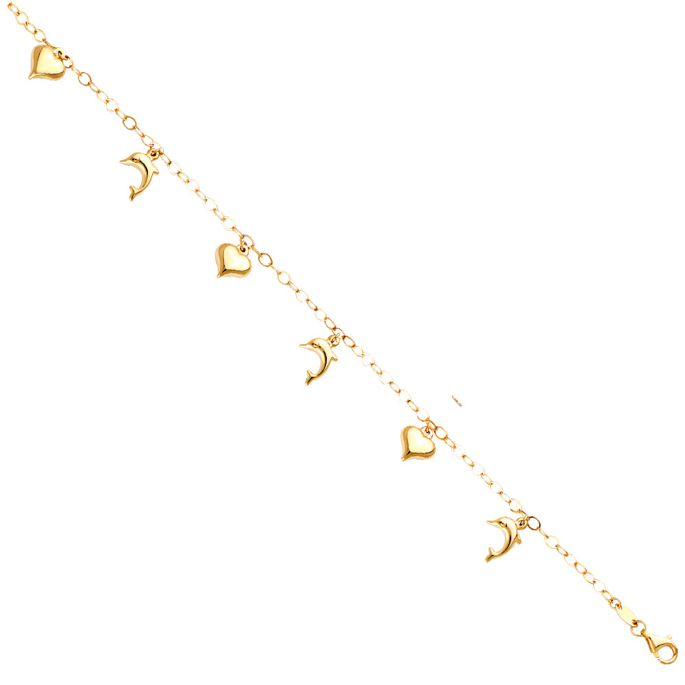 14K Yellow Gold Assorted Fancy Bracelet - AB771