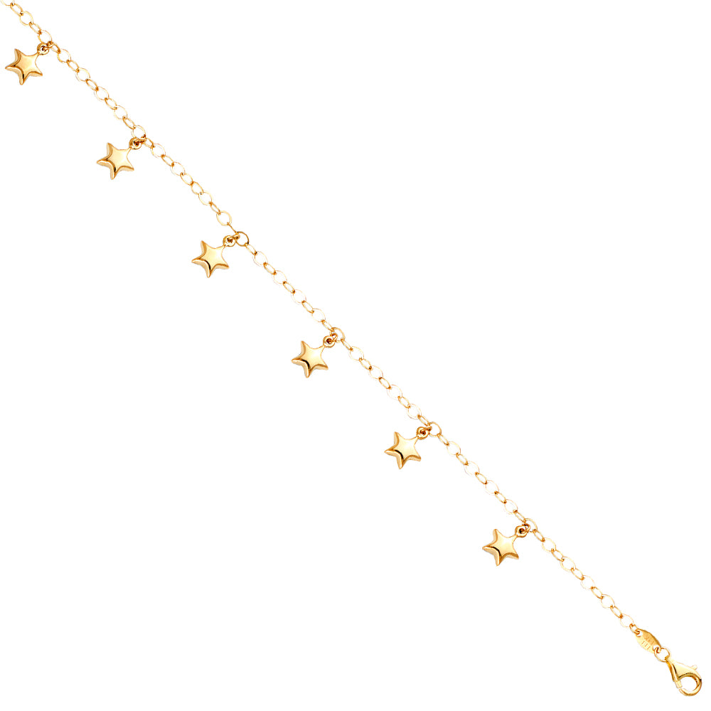 14K Yellow Gold Assorted Fancy Bracelet - AB772