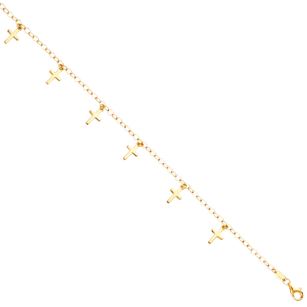 14K Yellow Gold Assorted Fancy Bracelet - AB775