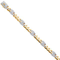 14K Yellow Gold Hollow Necklace & Bracelet - AB796
