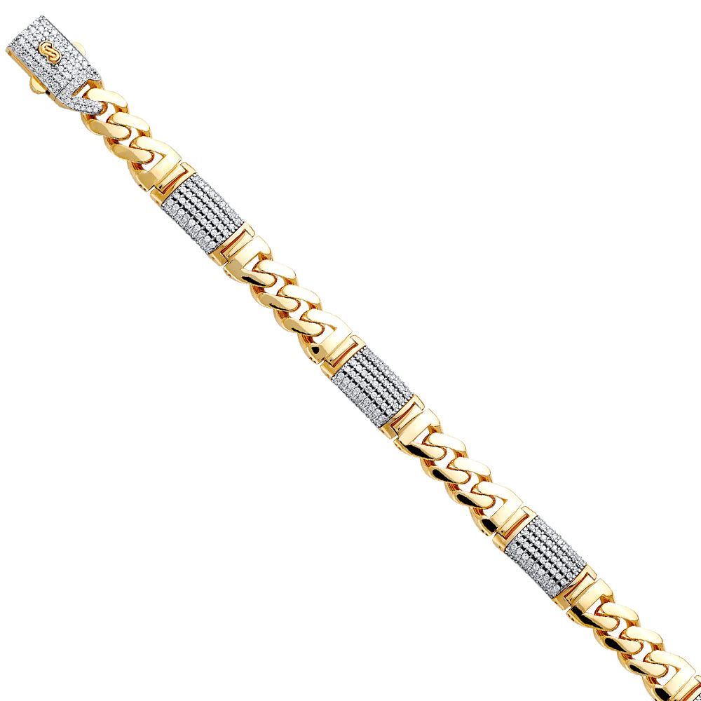 14K Yellow Gold Men's & Link Bracelet - AB797