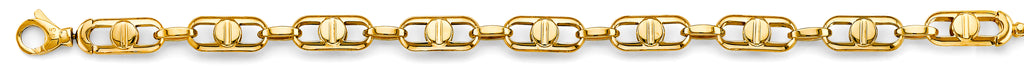 14K Yellow Gold Men's & Link Bracelet - AB805