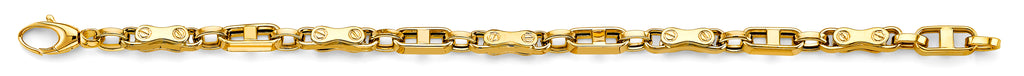 14K Yellow Gold Men's & Link Bracelet - AB806