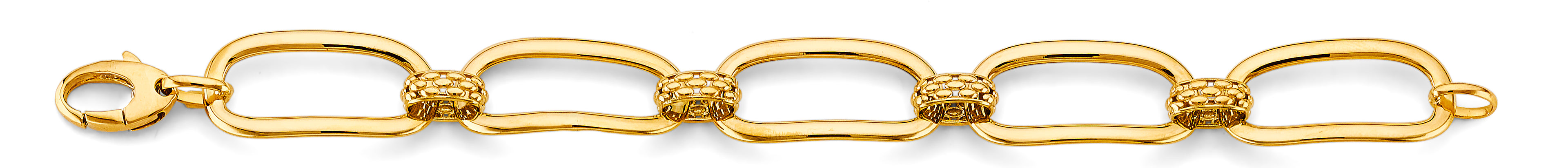 14K Yellow Gold Assorted Fancy Bracelet - AB814