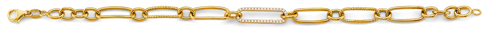 14K Yellow Gold Assorted Fancy Bracelet - AB817