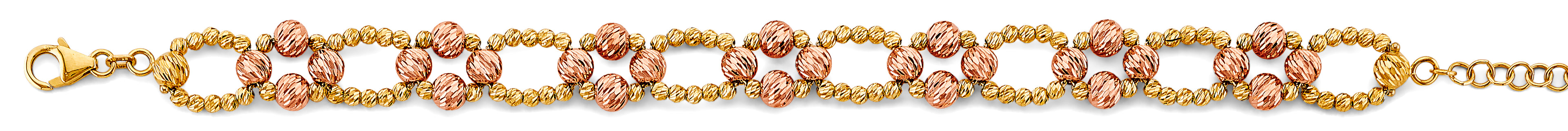 14K Yellow Gold Assorted Fancy Bracelet - AB818