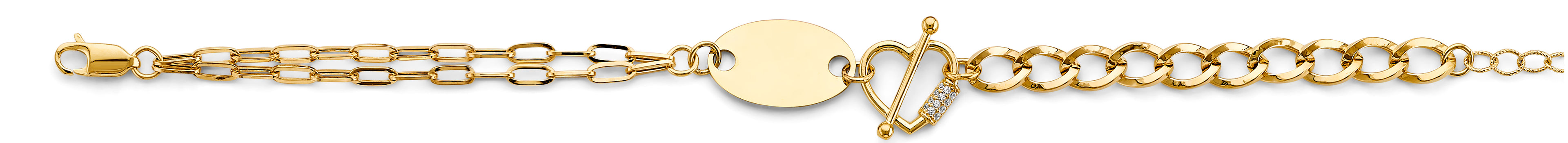 14K Yellow Gold Assorted Fancy Bracelet - AB823