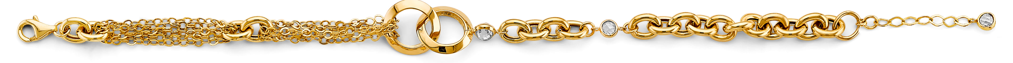 14K Yellow Gold Assorted Fancy Bracelet - AB824