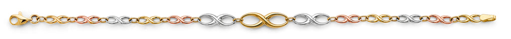14K Yellow Gold Assorted Fancy Bracelet - AB826