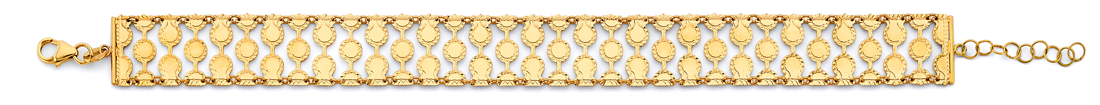 14K Yellow Gold Assorted Fancy Bracelet - AB827