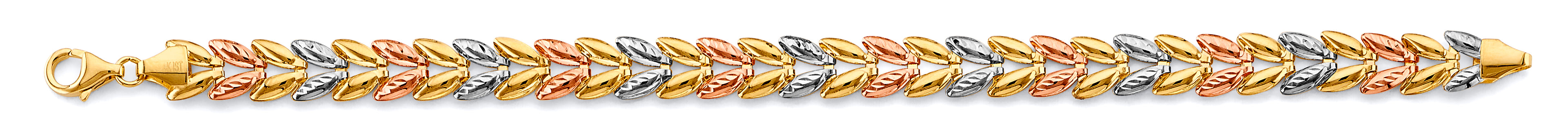 14K Yellow Gold Assorted Fancy Bracelet - AB829