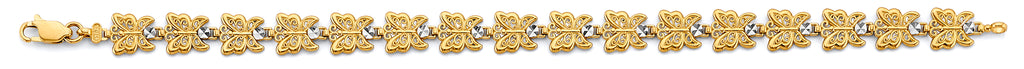 14K Yellow Gold Assorted Fancy Bracelet - AB834