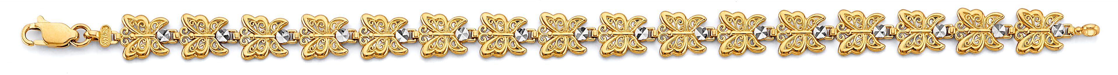 14K Yellow Gold Assorted Fancy Bracelet - AB834