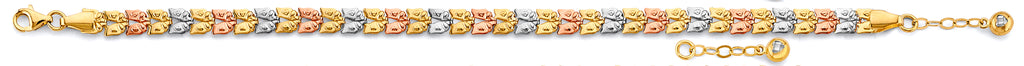 14K Yellow Gold Assorted Fancy Bracelet - AB836