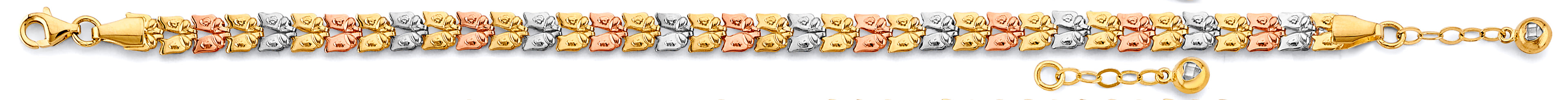 14K Yellow Gold Assorted Fancy Bracelet - AB836