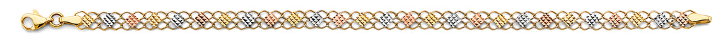 14K Yellow Gold Assorted Fancy Bracelet - AB839