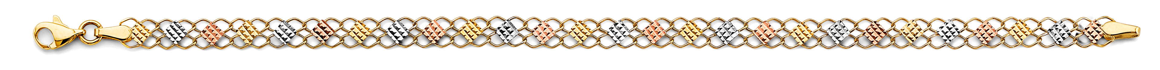 14K Yellow Gold Assorted Fancy Bracelet - AB839
