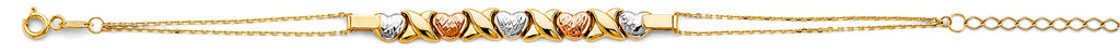14K Yellow Gold Assorted Fancy Bracelet - AB843