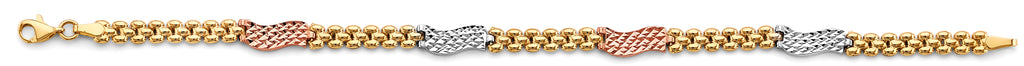 14K Yellow Gold Assorted Fancy Bracelet - AB856