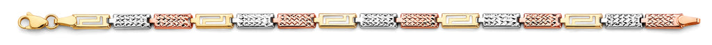 14K Yellow Gold Assorted Fancy Bracelet - AB857