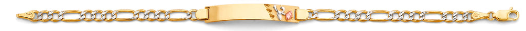 14K Yellow Gold Light Link ID & Evil Eye Bracelet - AB865