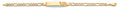 14K Yellow Gold Light Link ID & Evil Eye Bracelet - AB866