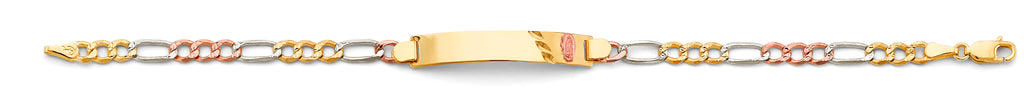 14K Yellow Gold Light Link ID & Evil Eye Bracelet - AB867