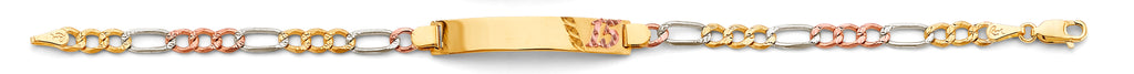 14K Yellow Gold Light Link ID & Evil Eye Bracelet - AB871