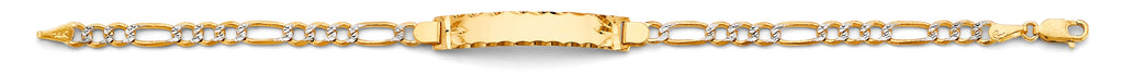 14K Yellow Gold Light Link ID & Evil Eye Bracelet - AB873