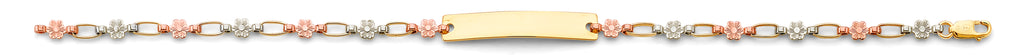 14K Yellow Gold Light Link ID & Evil Eye Bracelet - AB876