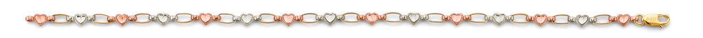 14K Yellow Gold Light Link ID & Evil Eye Bracelet - AB878